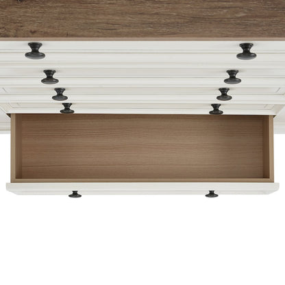 Ulysses Youth 5-Drawer Chest in Brown and White