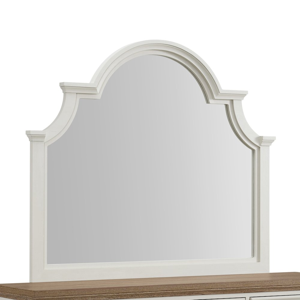 Ulysses Youth Dresser and Mirror Set in Brown and White