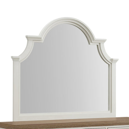 Ulysses Youth Dresser and Mirror Set in Brown and White
