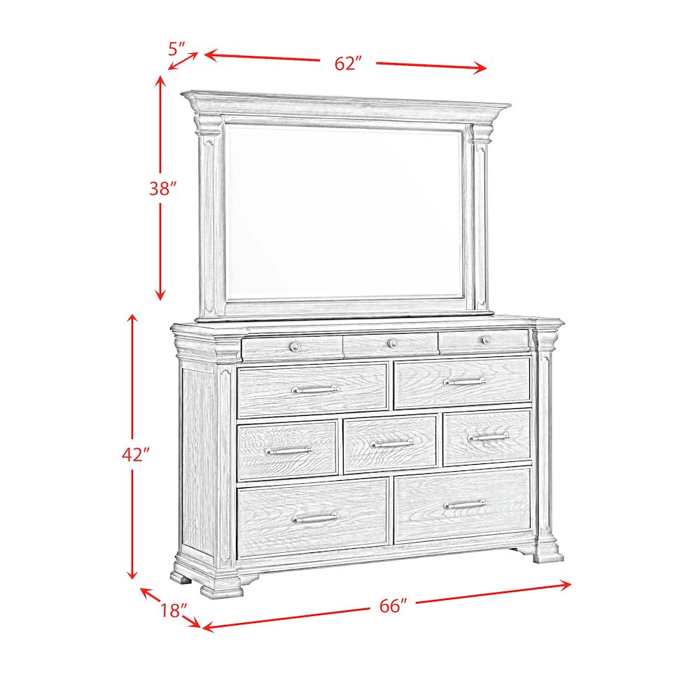 Paterson  Dresser & Mirror in Grey