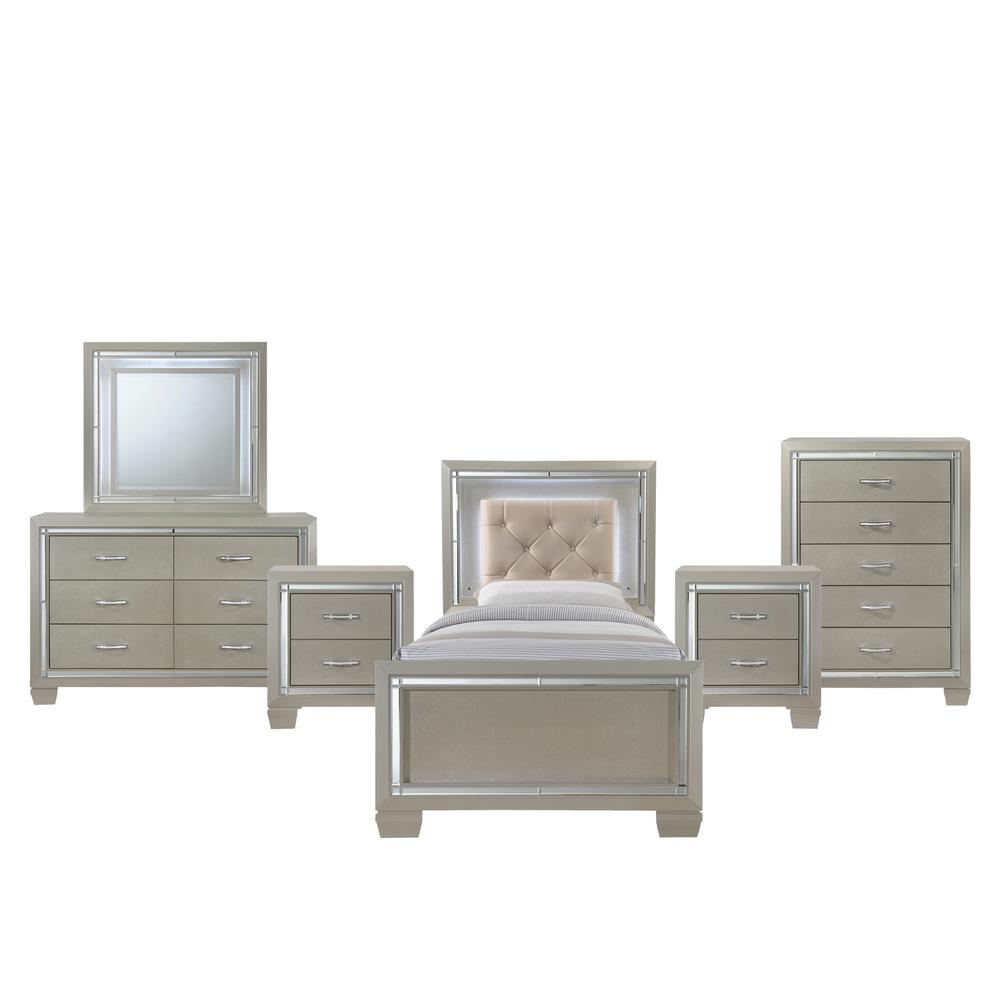 Glamour Youth Twin Platform 6PC Bedroom Set