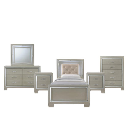 Glamour Youth Twin Platform 6PC Bedroom Set