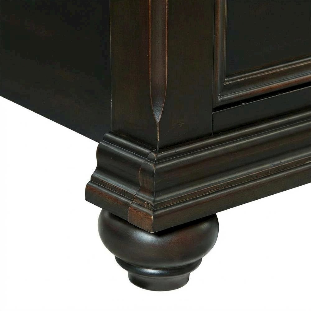 King Platform Storage Bed with Drawers, Traditional Wood Bed Frame,Black
