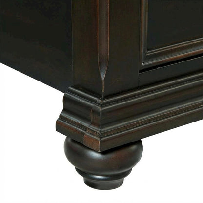 King Platform Storage Bed with Drawers, Traditional Wood Bed Frame,Black