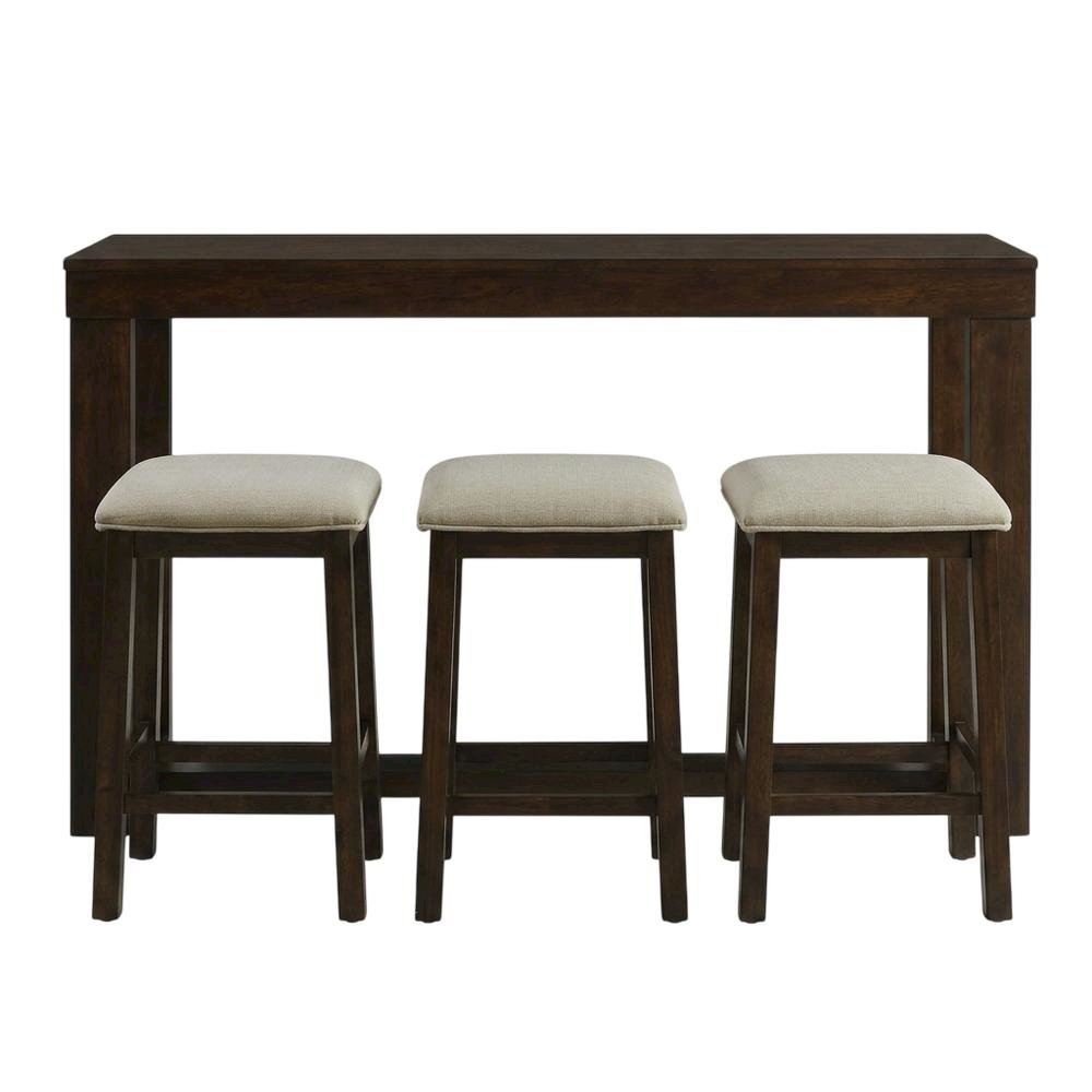 Solid Wood Square Pub Table, Stools Traditional Counter Height Bar Table
