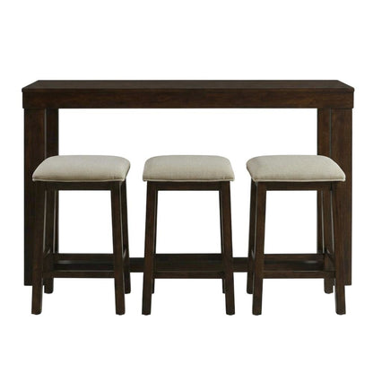 Solid Wood Square Pub Table, Stools Traditional Counter Height Bar Table
