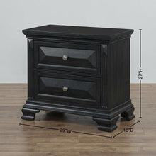Black Nightstand with Usb Port, Traditional Style, Spacious Drawer Storage