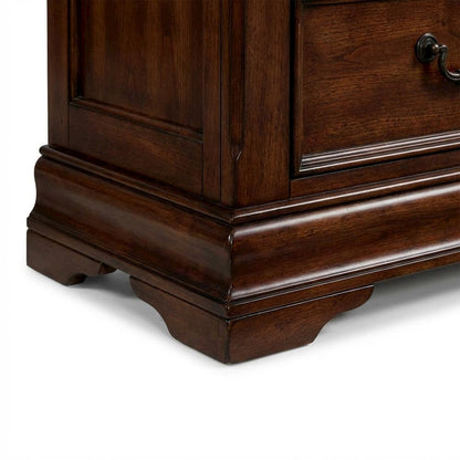 Cherry Finish Nightstand with 3 Drawers for Bedroom Storage