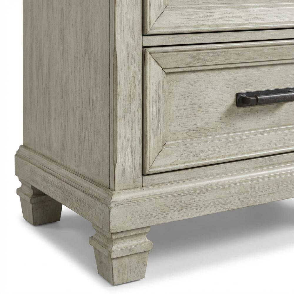 Medium Brown Nightstand with Usb and Farmhouse Style