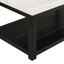 Marble Top Rectangle Coffee Table, Transitional Cocktail Table,White