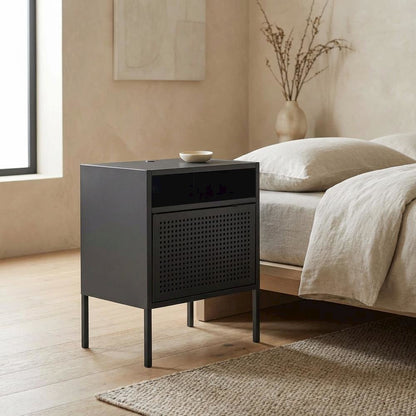 Modern Nightstand with USB Charging Port, Bedside End Table for Bedroom,Gray