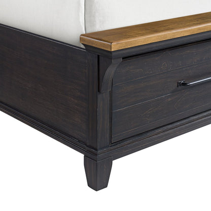 Johnshaven  Queen Storage 5PC Bedroom Set in Espresso & Brown