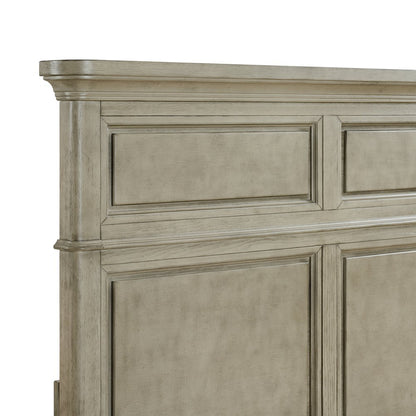 Emiko Queen Panel Bed in Light Grey