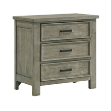 Drift Grey Nightstand with 3 Drawers and Transitional Style