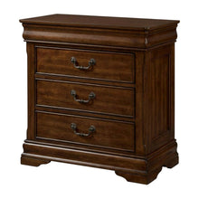 Cherry Finish Nightstand with 3 Drawers for Bedroom Storage