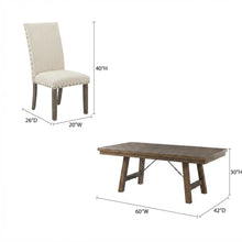 7-Piece Dining Set with Polyester Upholstered Chairs for Traditional Dining Room