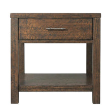 Transitional End Table with Drawer, Wood Accent Side Table for Living Room,Brown