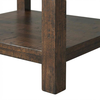 Transitional End Table with Drawer, Wood Accent Side Table for Living Room,Brown
