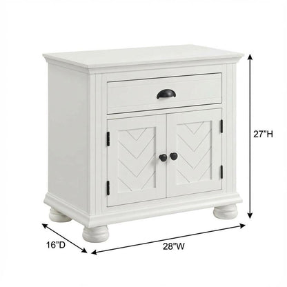 White 1-Drawer Nightstand with Traditional Style and Ample Storage