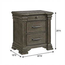 Grey 3-Drawer Nightstand with Sliding Top and Modern Style