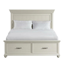 King Platform Storage Bed with Drawers, Traditional Wood Bed Frame,White