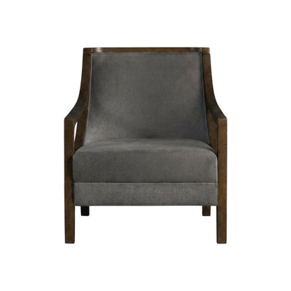 Transitional Upholstered Accent Chair with Spring Seat for Living Room,Gray