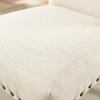 Upholstered Side Chair, Traditional Accent Dining Chair,White Set of 2