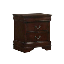 Cherry Finish Nightstand with Two Drawers and Traditional Style