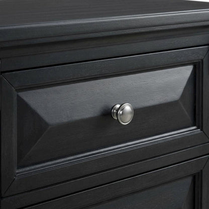 Black Nightstand with Usb Port, Traditional Style, Spacious Drawer Storage