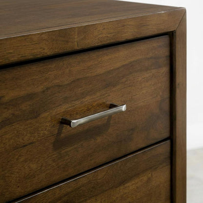 Walnut Nightstand in Mid-Century Modern Style with 2 Drawers