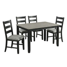 Farmhouse 5-Piece Dining Set, Polyester Upholstered Chairs for Dining Room