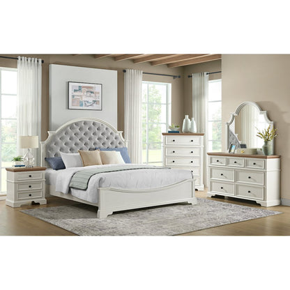 Ulysses Youth Dresser and Mirror Set in Brown and White