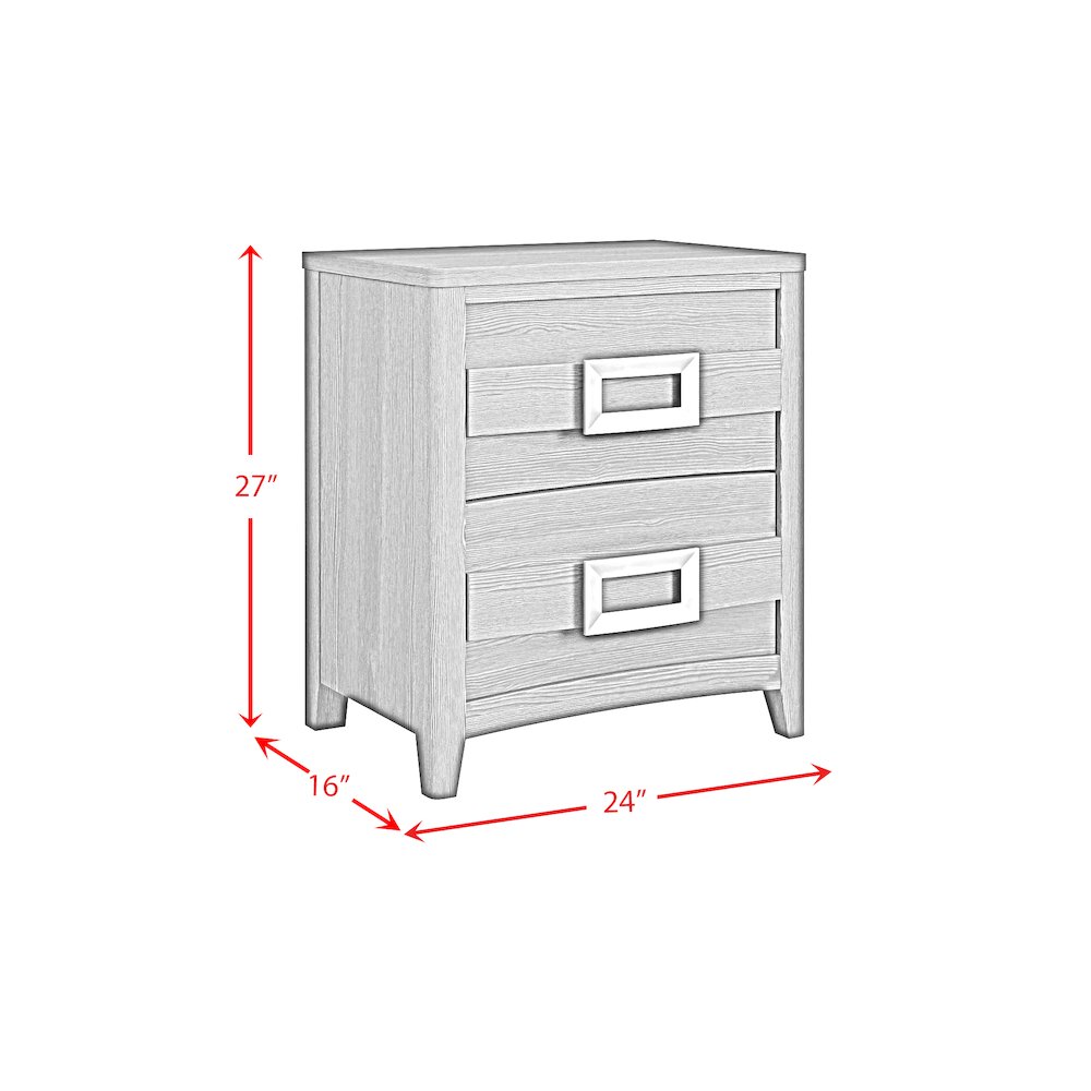 Tobias 2-Drawer Nightstand with USB in Black