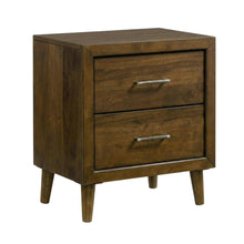 Walnut Nightstand in Mid-Century Modern Style with 2 Drawers