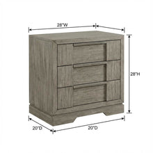 Grey 3-Drawer Nightstand with Usb Port for Modern Bedroom Storage