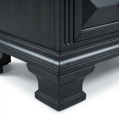 Black Nightstand with Usb Port, Traditional Style, Spacious Drawer Storage