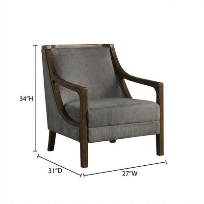 Transitional Upholstered Accent Chair with Spring Seat for Living Room,Gray