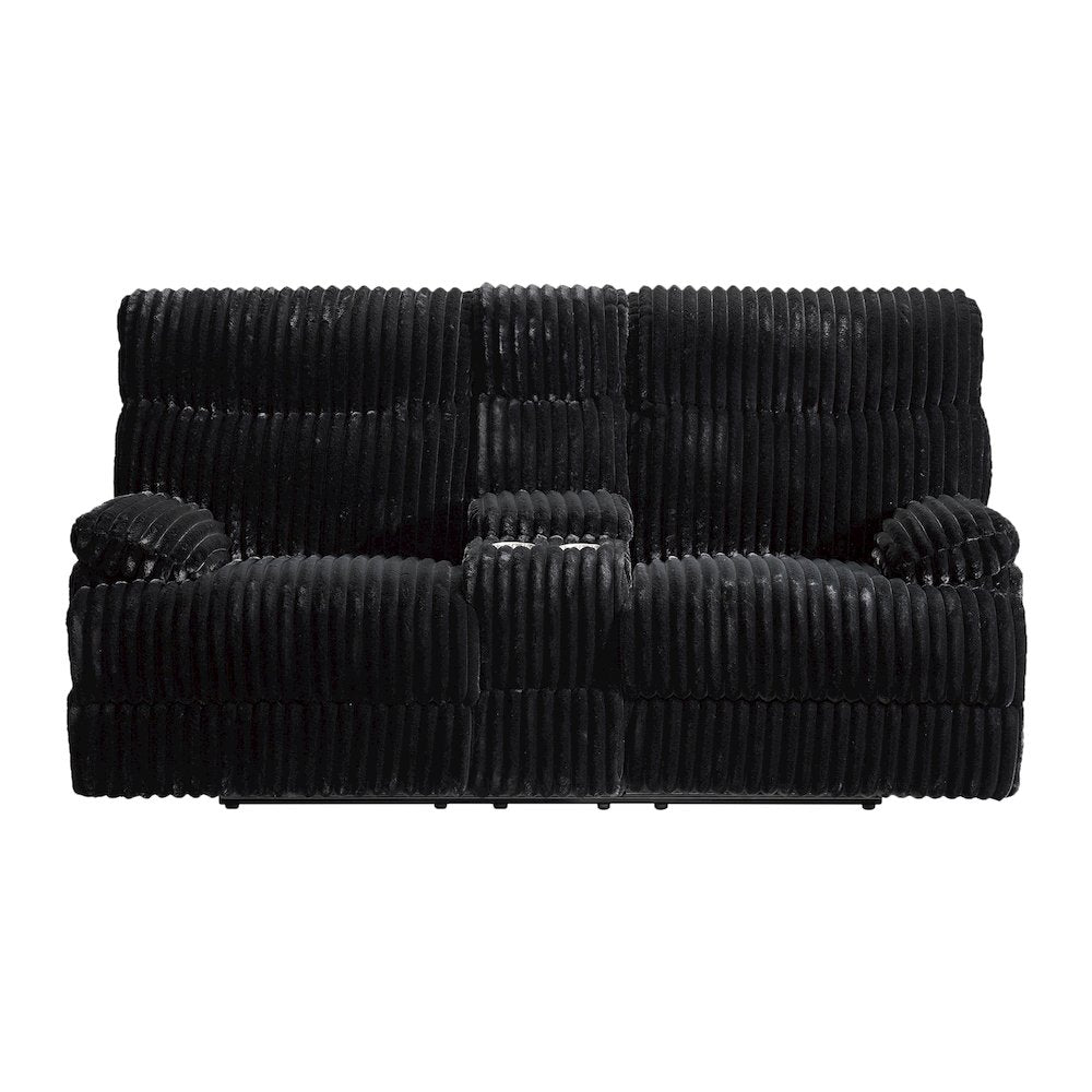 Admiral Motion Loveseat with Console in Masis Black