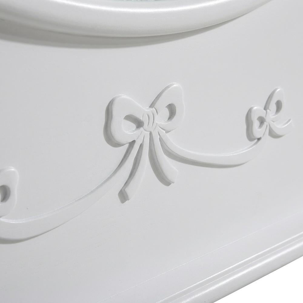 Okume Twin Platform Bed with Storage Trundle, Twin Bed with Storage, White