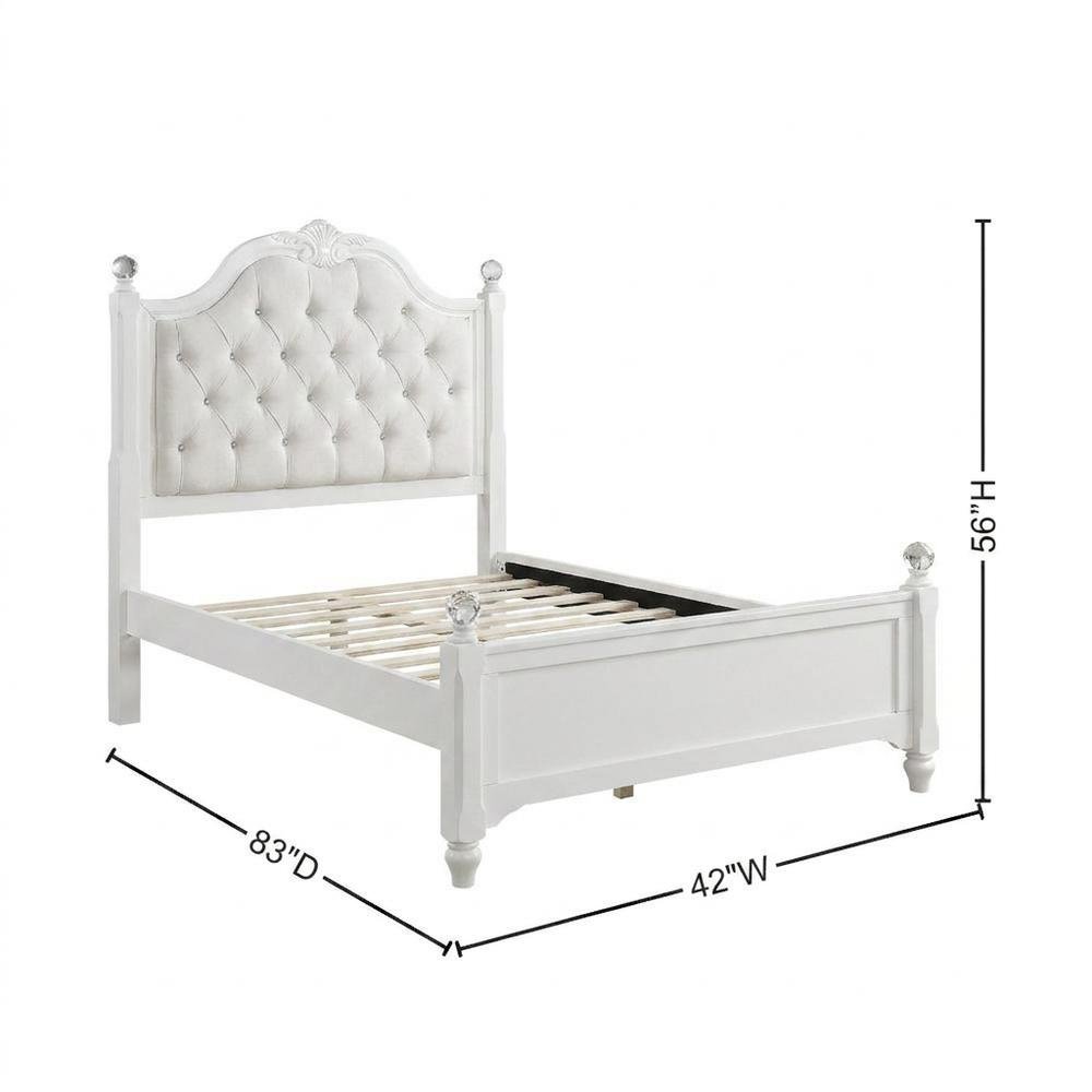 Okume Twin Platform Bed with Storage Trundle, Twin Bed with Storage, White