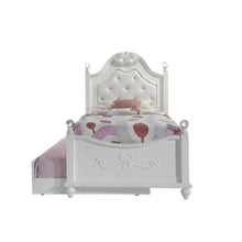Okume Twin Platform Bed with Storage Trundle, Twin Bed with Storage, White