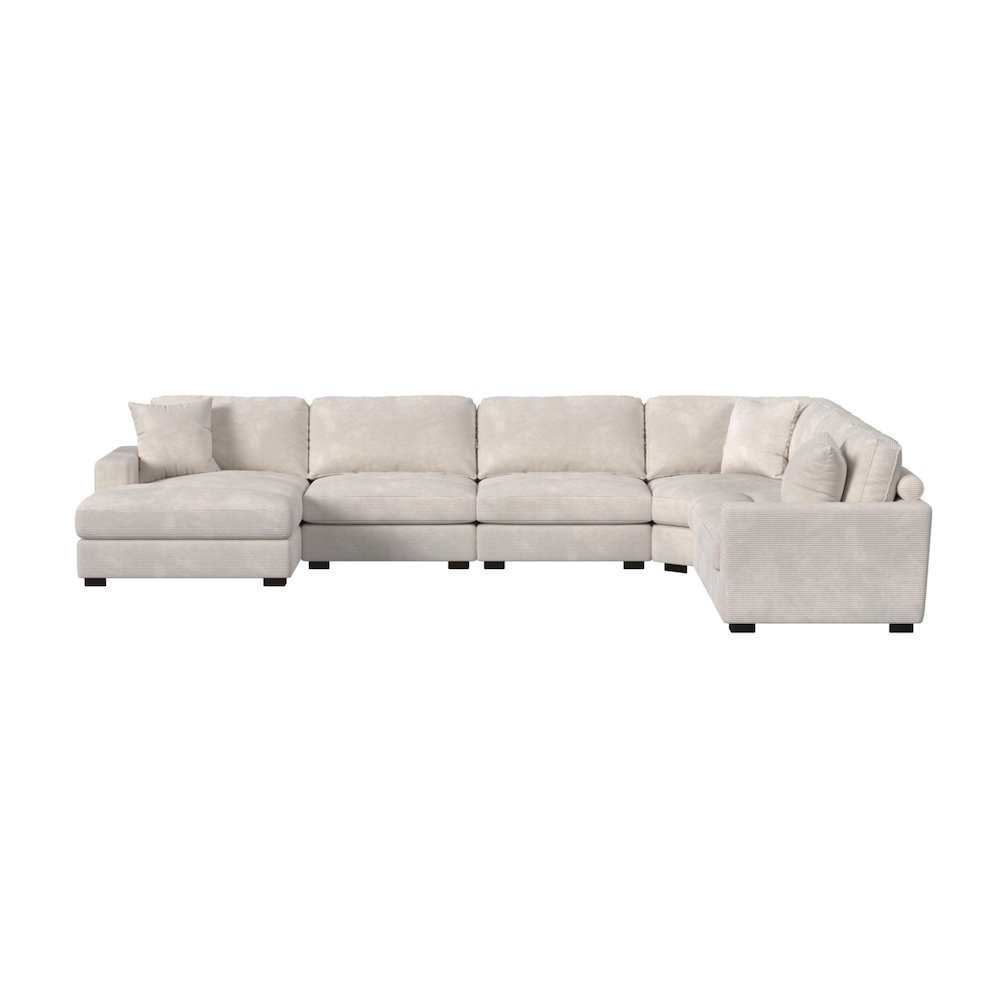 Mesa Modular 6PC Sectional Set with LHF Chaise in Steno Beige