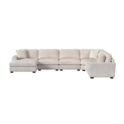 Mesa Modular 6PC Sectional Set with LHF Chaise in Steno Beige