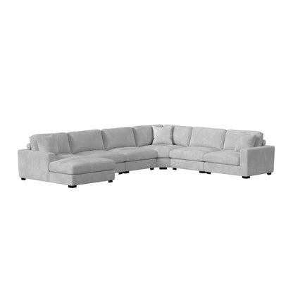Mesa Modular 6PC Sectional Set with LHF Chaise in Steno Stone