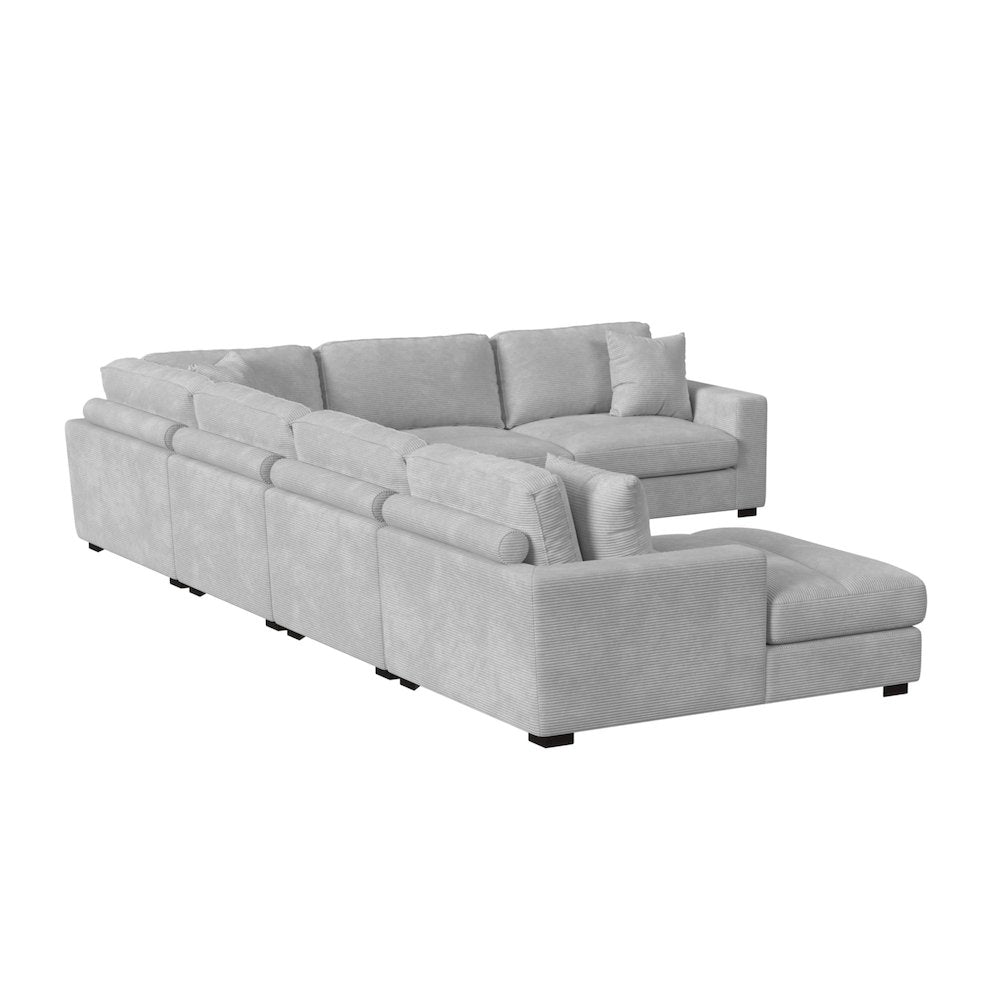 Mesa Modular 6PC Sectional Set with LHF Chaise in Steno Stone