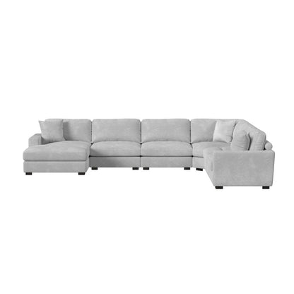 Mesa Modular 6PC Sectional Set with LHF Chaise in Steno Stone