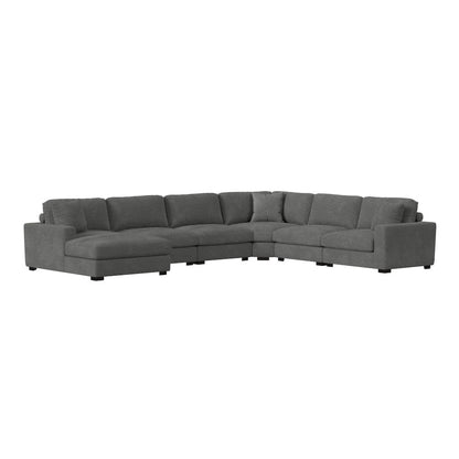Mesa Modular 7PC Sectional Set with LHF Chaise in Steno Charcoal