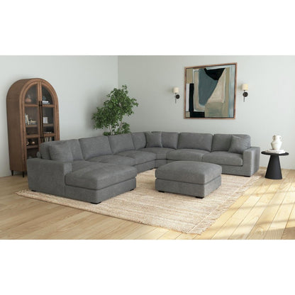 Mesa Modular 7PC Sectional Set with LHF Chaise in Steno Charcoal