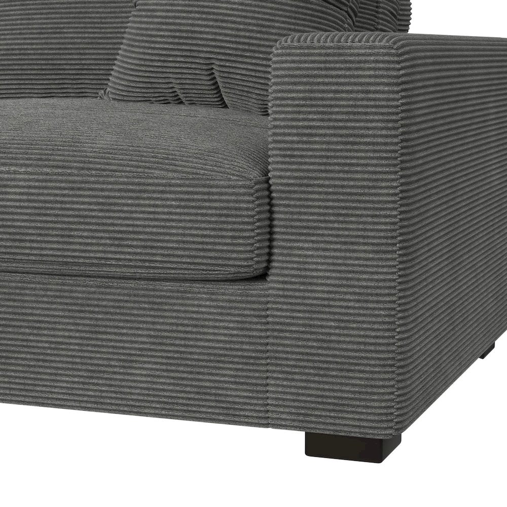 Mesa Modular 7PC Sectional Set with LHF Chaise in Steno Charcoal