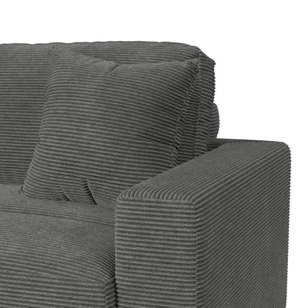Mesa Modular 7PC Sectional Set with LHF Chaise in Steno Charcoal